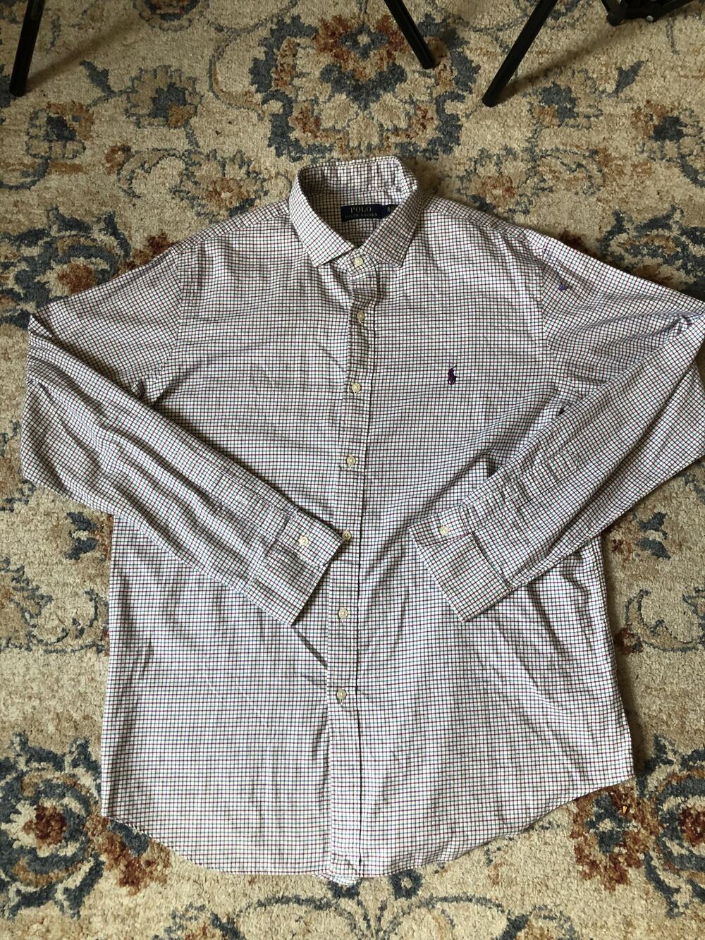 Polo Ralph Lauren Shirt Mens XL Purple Blue Green Plaid Button Down Classic Fit